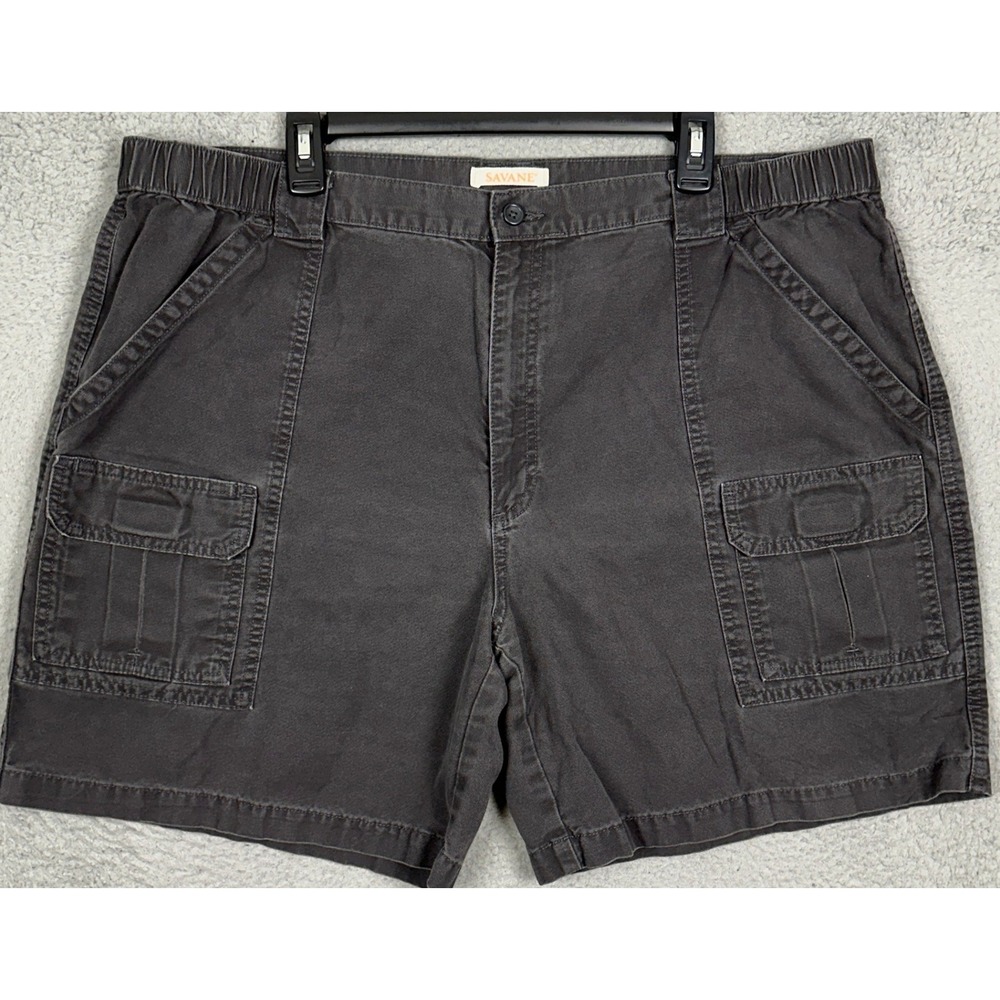 Savane Shorts Men 42 Grey Cargo Safari Utility Stretch Elastic Waist Utility EUC